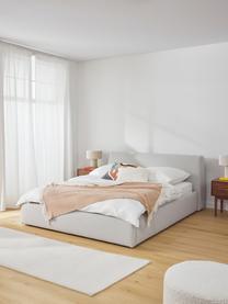 Letto imbottito Cloud, Rivestimento: tessuto finemente struttu, Piedini: legno laccato Questo prod, Tessuto grigio chiaro, Larg. 140 x Lung. 200 cm