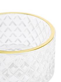 Contenitore con coperchio Freser, Bordo: metallo rivestito, Trasparente con bordo dorato, Ø 9 x Alt. 10 cm