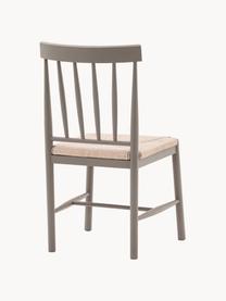 Handgemaakte stoelen Eton van beukenhout, 2 stuks, Frame: beukenhout gelakt, Zitvlak: biezen vlechtwerk, Taupe, lichtbeige, B 46 x D 45 cm