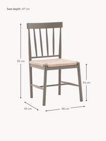 Krzesło z plecionym siedziskiem Eton, 2 szt., Stelaż: drewno bukowe lakierowane, Taupe, jasnobeżowy, S 46 x G 45 cm