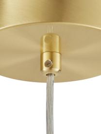 Lampa wisząca z metalu Sia, Klosz: biały, matowy Osłona mocowania sufitowego i stelaż lampy: mosiądz szczotk, Ø 75 x W 14 cm