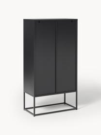 Metall-Highboard Neptun, Metall, pulverbeschichtet, Schwarz, B 80 x H 150 cm