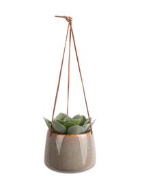 Hangende plantenpot Unique van keramiek, Keramiek, Beigetinten, Ø 17 x H 13 cm