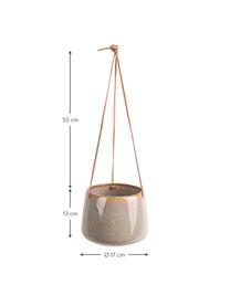 Hangende plantenpot Unique van keramiek, Keramiek, Beigetinten, Ø 17 x H 13 cm