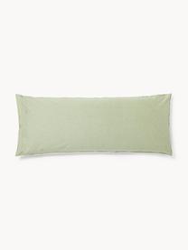 Funda de almohada de seersucker Davey, Verde oliva, blanco, An 45 x L 110 cm