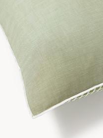 Funda de almohada de seersucker Davey, Verde oliva, blanco, An 45 x L 110 cm