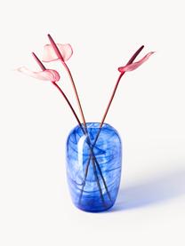 Handgefertigte Glas-Vase Helvi, Glas, Blau, semi-transparent, Ø 20 x H 30 cm