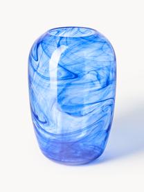 Handgemaakte glazen vaas Helvi, Glas, Blauw, semi-transparant, Ø 20 x H 30 cm