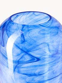 Handgemaakte glazen vaas Helvi, Glas, Blauw, semi-transparant, Ø 20 x H 30 cm