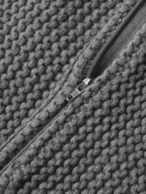 Housse de coussin en tricot de coton bio Adalyn, 100 % coton bio, certifié GOTS, Anthracite, larg. 40 x long. 40 cm