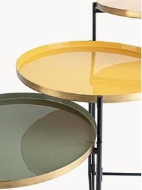 Skladací príručný stolík s 3 odkladacími plochami Amrita, Bledoružová, žltá, zelená, Š 112 x H 38 cm
