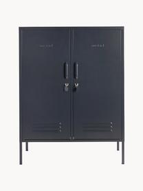 Credenza alta in metallo The Midi, Acciaio verniciato a polvere, Antracite, Larg. 85 x Alt. 111 cm