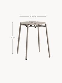 Tabouret de jardin de métal Novo, Acier, enduit, Beige clair, Ø 24 cm