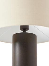 Tafellamp Delano, Lampenkap: katoen, Lampvoet: metaalkleurig, Donkerbruin, beige, Ø 35 x H 50 cm
