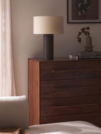Lámpara de mesa Delano, Pantalla: algodón, Cable: cubierto en tela, Marrón oscuro, beige, Ø 35 x Al 50 cm