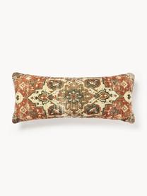 Housse de coussin rectangulaire en jute Nario, Rouge rouille, multicolore, larg. 30 x long. 70 cm