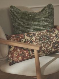 Cuscino in iuta Nario, Retro: 100% cotone, Rosso ruggine, multicolore, Larg. 30 x Lung. 70 cm