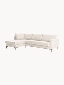 Schlafsofa Luna (3-Sitzer) mit Matratze, Bezug: 100 % Polyester Der strap, Gestell: Massives Buchenholz, Schi, Webstoff Off White, B 270 x T 184 cm, Eckteil links