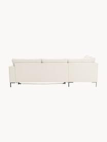 Divano letto 3 posti con materasso Luna, Rivestimento: 100% poliestere Il rivest, Struttura: legno massiccio di faggio, Piedini: metallo zincato Questo pr, Tessuto bianco latte, Larg. 270 x Prof. 184 cm, chaise-longue a sinistra