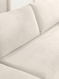 Canapé d'angle convertible 3 places avec matelas Luna, Tissu blanc crème, larg. 270 x prof. 184 cm, méridienne à gauche