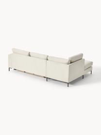 Schlafsofa Luna (3-Sitzer) mit Matratze, Bezug: 100 % Polyester Der strap, Gestell: Massives Buchenholz, Schi, Füße: Metall, galvanisiert Dies, Webstoff Off White, B 270 x T 184 cm, Eckteil rechts