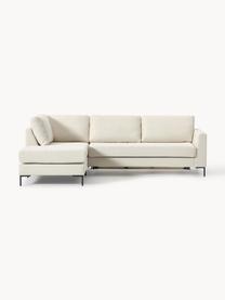 Schlafsofa Luna (3-Sitzer) mit Matratze, Bezug: 100 % Polyester Der strap, Gestell: Massives Buchenholz, Schi, Füße: Metall, galvanisiert Dies, Webstoff Off White, B 270 x T 184 cm, Eckteil rechts