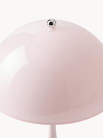 Lampada da tavolo portatile a LED con luce regolabile Panthella, alt. 24 cm, Paralume: vetro acrilico, Struttura: alluminio rivestito, Vetro acrilico rosa chiaro, Ø 16 x Alt. 24 cm