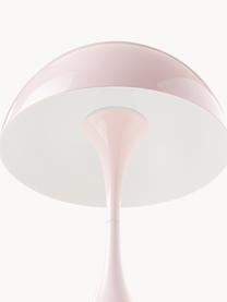 Lampada da tavolo portatile a LED con luce regolabile Panthella, alt. 24 cm, Paralume: vetro acrilico, Struttura: alluminio rivestito, Vetro acrilico rosa chiaro, Ø 16 x Alt. 24 cm