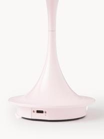 Lampada da tavolo portatile a LED con luce regolabile Panthella, alt. 24 cm, Paralume: vetro acrilico, Struttura: alluminio rivestito, Vetro acrilico rosa chiaro, Ø 16 x Alt. 24 cm