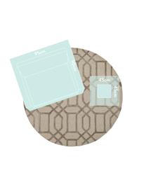 Tapis rond laine beige Vegas, Beige, crème