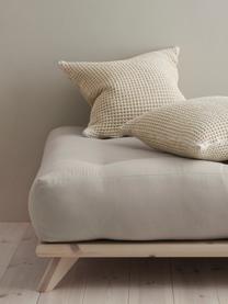 Housse de coussin 50x50 coton gaufré Lois, 100 % coton, Beige, larg. 50 x long. 50 cm