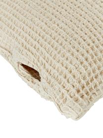 Waffelpiqué-Kissenhülle Lois aus Baumwolle, 100 % Baumwolle, Beige, B 50 x L 50 cm