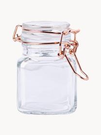 Einmachglas Tarro mit Bügelverschluss, 4 Stück, Verschluss: Metall, beschichtet, Transparent, Ø 6 x H 8 cm