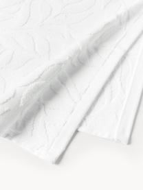 Lot de serviettes de bain en coton Leaf, tailles variées, Blanc, 3 éléments (1 serviette invité, 1 serviette de toilette et 1 drap de bain)