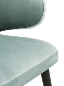 Krzesło z podłokietnikami z aksamitu Celia, Tapicerka: aksamit (poliester) Dzięk, Nogi: metal malowany proszkowo, Aksamitny odcień szałwii, S 57 x G 62 cm