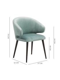 Chaise velours moderne Celia, Velours vert sauge