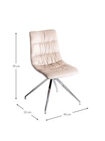 Silla tapizada en terciopelo Lea, Tapizado: beige, Patas: metal cromado, Beige, cromo, An 46 x F 52 cm