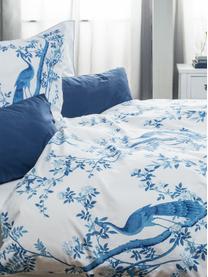 Pościel z perkalu Annabelle, Niebieski, biały, 240 x 220 cm + 2 poduszki 80 x 80 cm