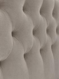 Cama continental de terciopelo Premium Phoebe, Patas: madera maciza de abedul, , Terciopelo beige, 200 x 200 cm, dureza 3