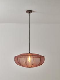 Pendelleuchte Beau aus Netzstoff, Lampenschirm: Textil, Baldachin: Metall, pulverbeschichtet, Nougat, Ø 60 x H 29 cm