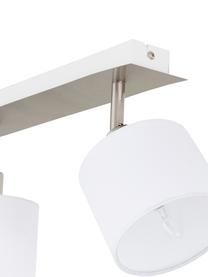 Spot plafond classique Casper, Couleur argentée, blanc, larg. 56 x haut. 7 cm