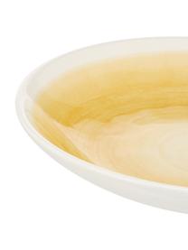 Handgemachte Suppenteller Pure matt/glänzend mit Farbverlauf, 6 Stück, Keramik, Gelb, Weiss, Ø 23 cm
