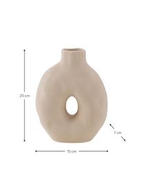 Vase porcelaine beige Oshape, Porcelaine, Beige, larg. 15 x haut. 20 cm