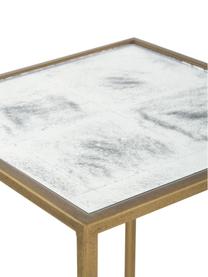 Set de mesas auxiliares Honey, 2 uds., tablero de espejo, Estructura: metal pintado, Tablero: espejo de cristal mate, Latón, Set de diferentes tamaños
