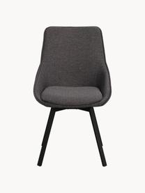 Čalúnená otočná stolička s kovovými nohami Alison, Antracitová, čierna, Š 51 x H 57 cm