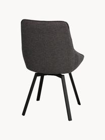 Čalúnená otočná stolička s kovovými nohami Alison, Antracitová, Š 51 x H 57 cm