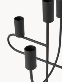 Candelabro de metal Reem, Metal recubierto, Negro, An 22 x Al 41 cm