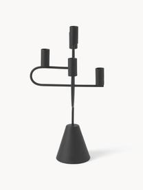 Candelabro in metallo Reem, Metallo rivestito, Nero, Larg. 22 x Alt. 40 cm