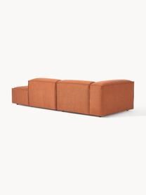 Chaise longue componibile Lennon, Rivestimento: poliestere Con 35.000 cic, Struttura: legno di pino massiccio, , Piedini: plastica Questo prodotto , Tessuto terracotta, Larg. 269 x Prof. 119 cm, schienale a sinistra