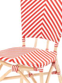 Silla para exterior Bistrot, Tapizado: tela tejida, Estructura: ratán, Rojo, blanco, An 59 x F 52 cm